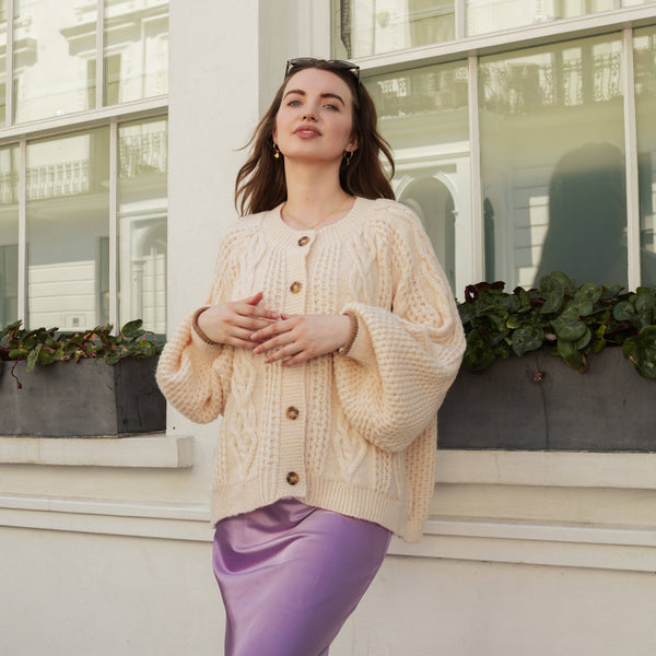 Brigit Heart Stitch Cardigan,Cara & The Sky - Shopidpearl