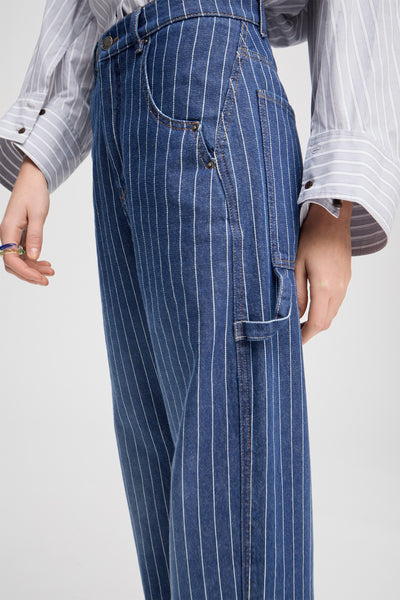 Shimo Pinstripe Carpenter Jean,Munthe - Shopidpearl
