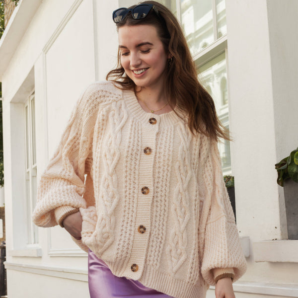 Brigit Heart Stitch Cardigan,Cara & The Sky - Shopidpearl