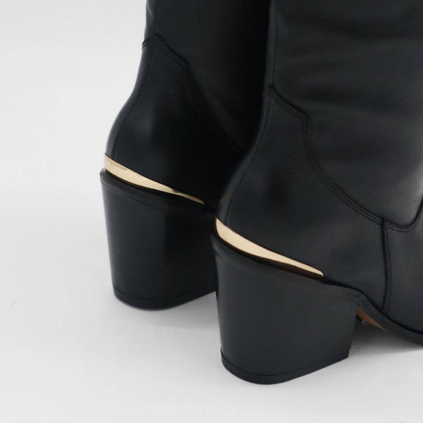 STIVALI NEW YORK - Prince Western Cowboy 2-in-1 Women's Boots in Black Leather,STIVALI NEW YORK - Shopidpearl