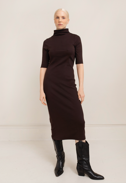 Astrid Cotton Rib Dress,Paper Label - Shopidpearl