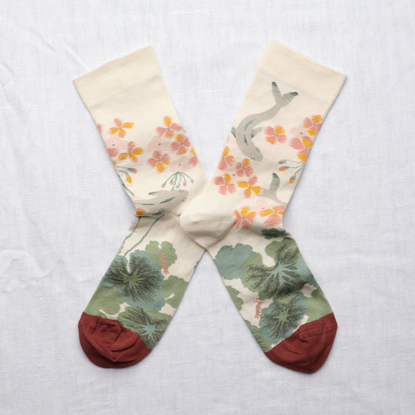 Floral Fish Cotton Socks,Bonne Maison - Shopidpearl