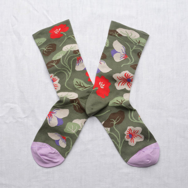 Dancing Flowers Cotton Socks,Bonne Maison - Shopidpearl