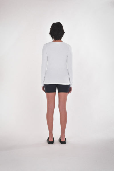 Lisa Rib Cotton Tee,Paper Label - Shopidpearl