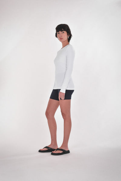 Lisa Rib Cotton Tee,Paper Label - Shopidpearl