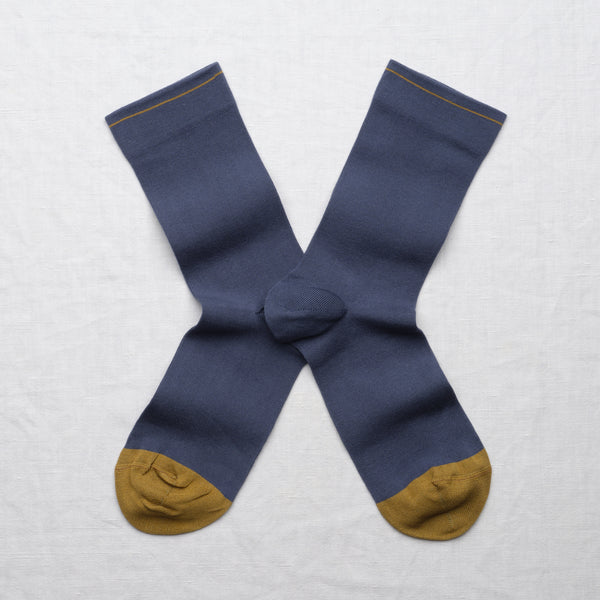Denim Blue Cotton Socks,Bonne Maison - Shopidpearl