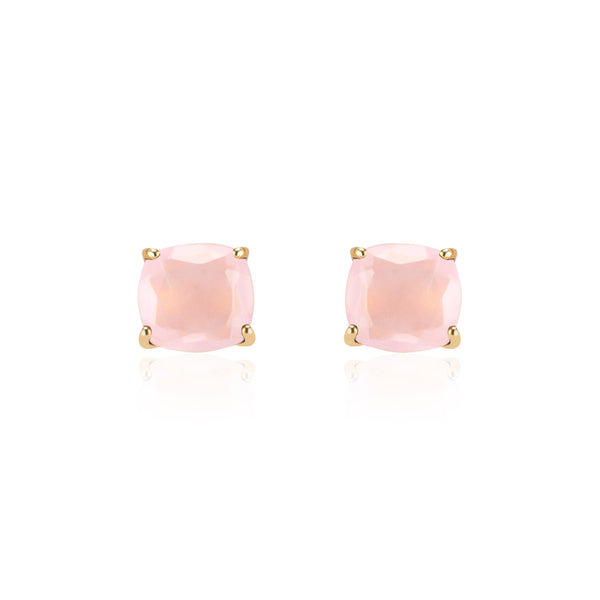 Emmy Stud Pink Chalcedony Earrings,Elli Parr - Shopidpearl