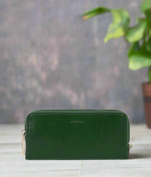 Sustainable Vegan Slim Zip Top Wallet,Matt & Nat - Shopidpearl