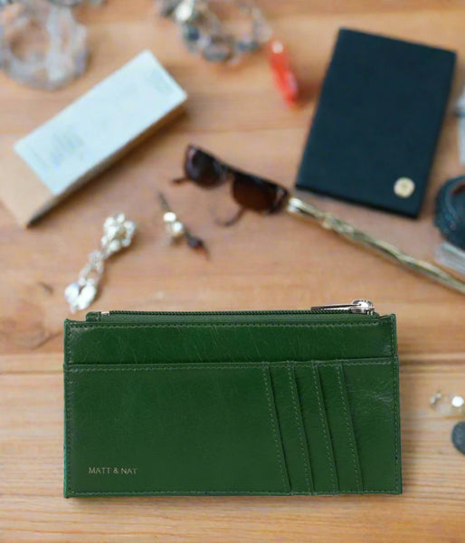 Sustainable Vegan Zip Top Card Case,Matt & Nat - Shopidpearl