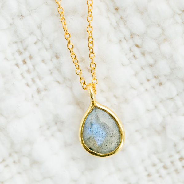 Kailey Labradorite Teardrop Necklace,Elli Parr - Shopidpearl