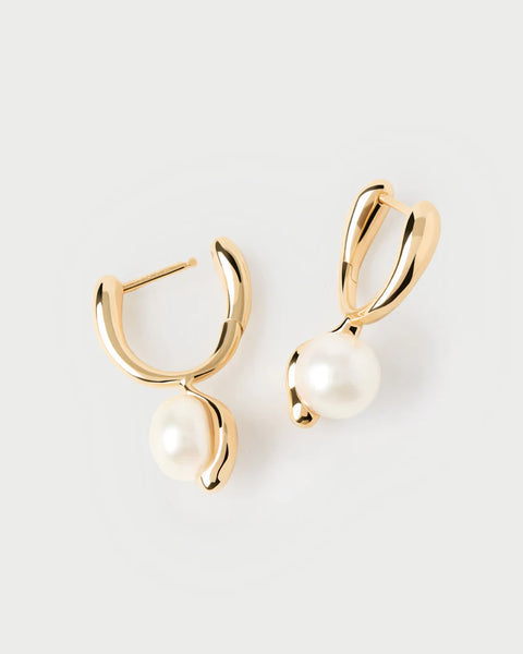La Perla Freshwater Pearl Hoop Earrings
