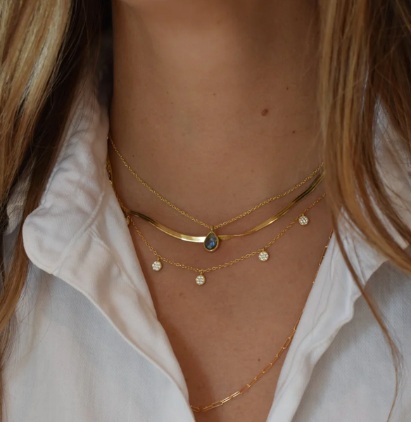 Kailey Labradorite Teardrop Necklace,Elli Parr - Shopidpearl