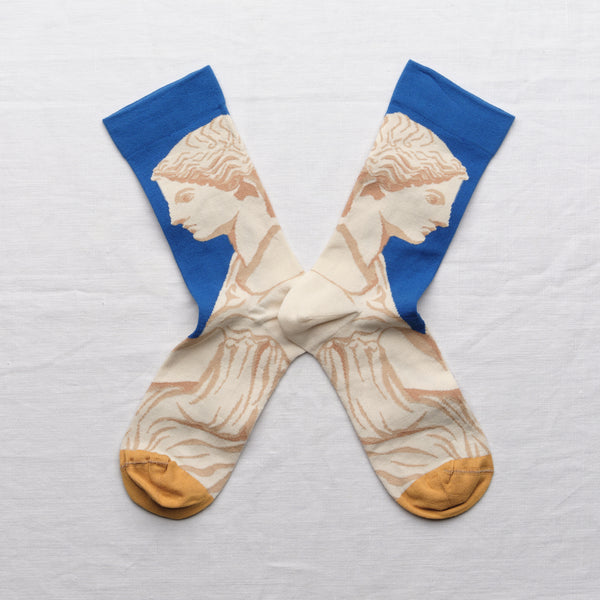 Cobalt Statue Socks - shopidPearl