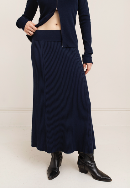 Afiya Rib Skirt,Paper Label - Shopidpearl