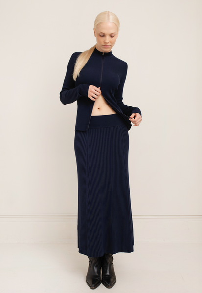 Afiya Rib Skirt,Paper Label - Shopidpearl