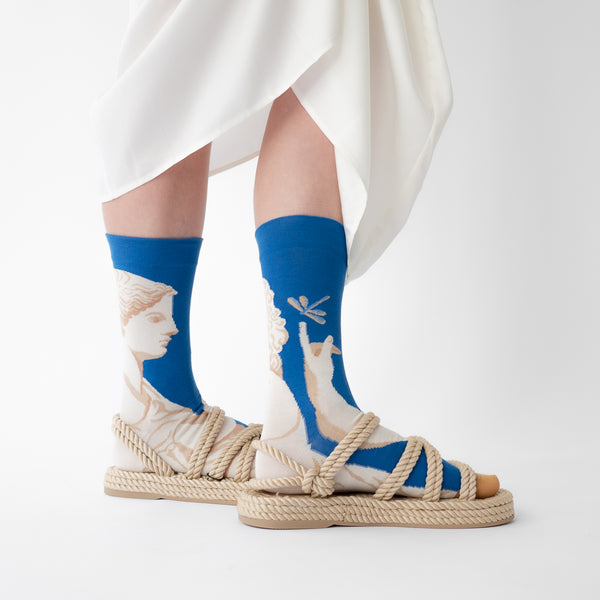 Cobalt Statue Socks - shopidPearl