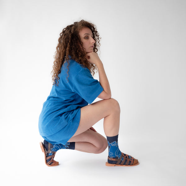 Slate Bull Socks - shopidPearl