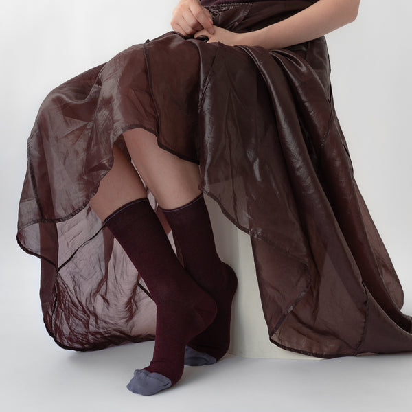 Maroon Purple Socks - shopidPearl