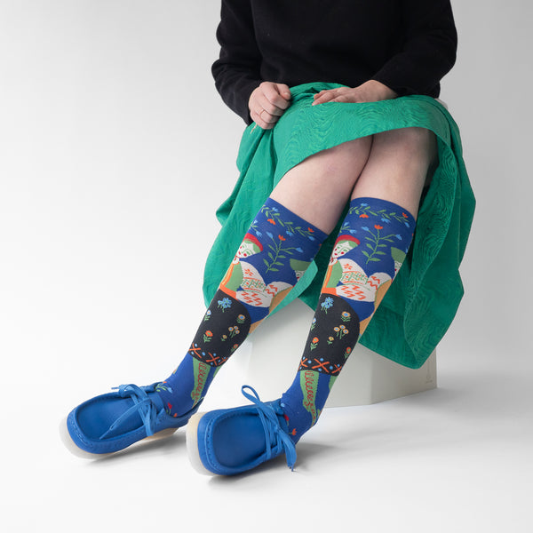 Polka Matisse Cotton Knee High Socks,Bonne Maison - Shopidpearl