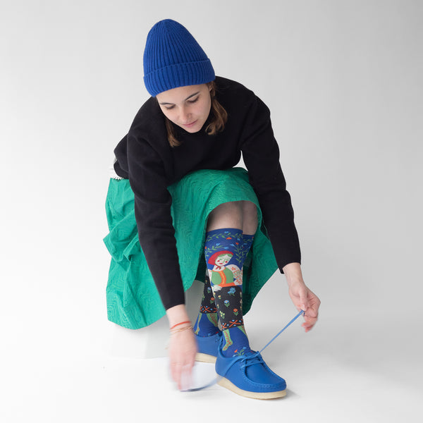 Polka Matisse Cotton Knee High Socks,Bonne Maison - Shopidpearl