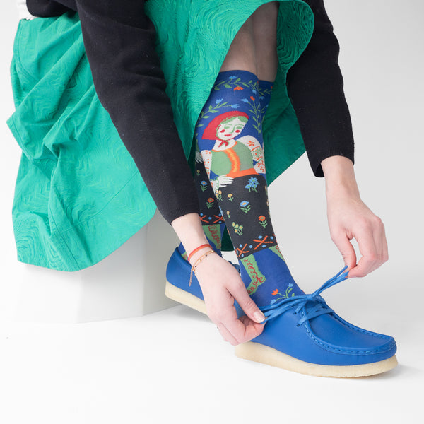 Polka Matisse Cotton Knee High Socks,Bonne Maison - Shopidpearl