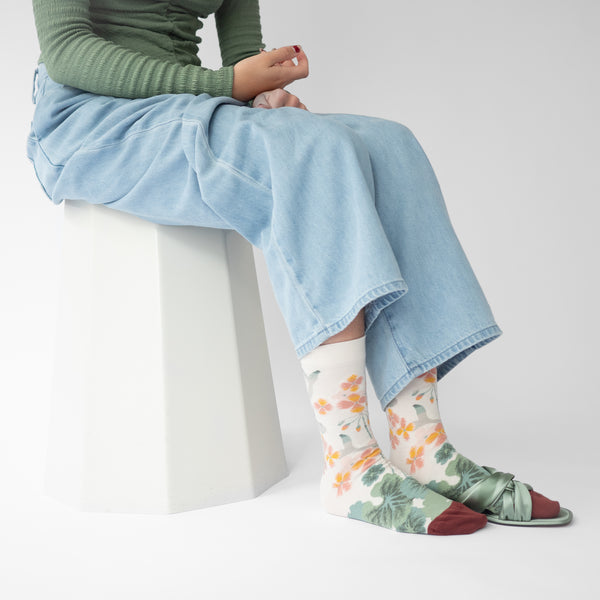 Floral Fish Cotton Socks,Bonne Maison - Shopidpearl
