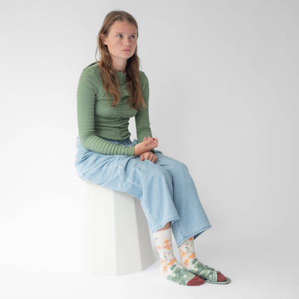 Floral Fish Cotton Socks,Bonne Maison - Shopidpearl