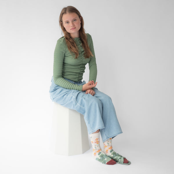 Floral Fish Cotton Socks,Bonne Maison - Shopidpearl