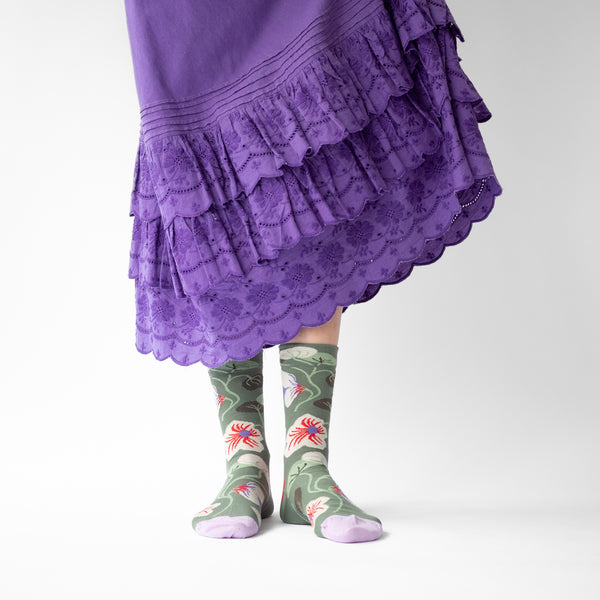 Dancing Flowers Cotton Socks,Bonne Maison - Shopidpearl