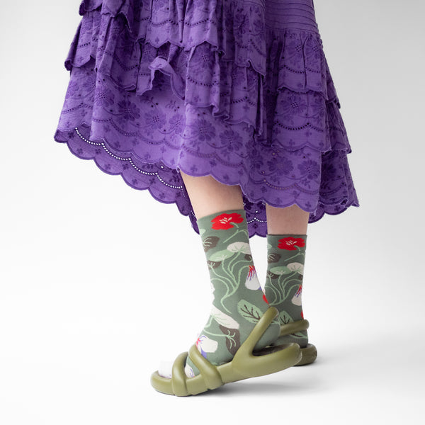 Dancing Flowers Cotton Socks,Bonne Maison - Shopidpearl