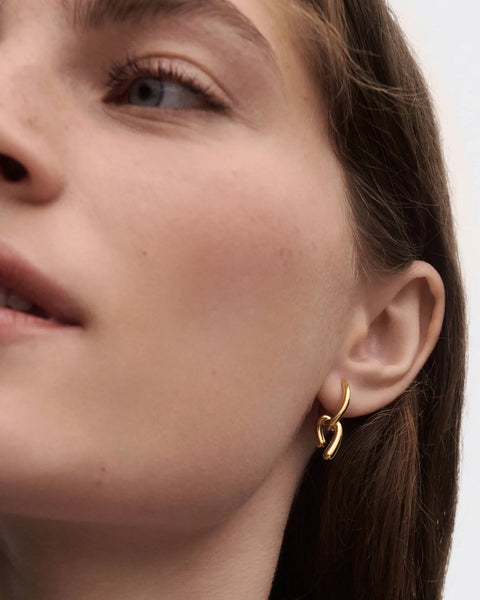 Gold Mini Twist Hoop Earrings