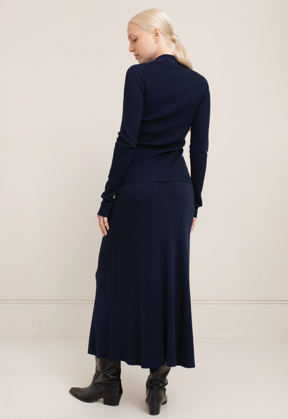 Afiya Rib Skirt,Paper Label - Shopidpearl