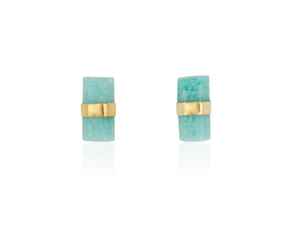 Layne Pillar Amazonite Stud Earrings,Elli Parr - Shopidpearl