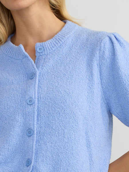 Pleat Sleeve Cardigan,Margaret O'Leary - Shopidpearl