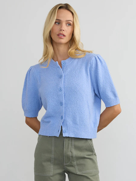 Pleat Sleeve Cardigan,Margaret O'Leary - Shopidpearl