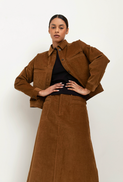 Sefina Cord Jacket,Paper Label - Shopidpearl