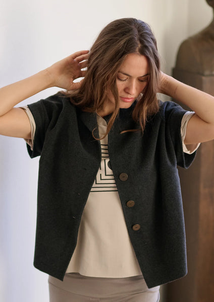 Fleece Button Front Vest,Henriette Steffensen - Shopidpearl