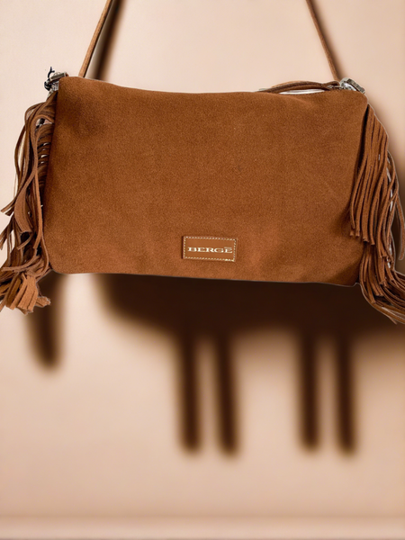 Miura Fringed Zip Top Bag,Berge - Shopidpearl