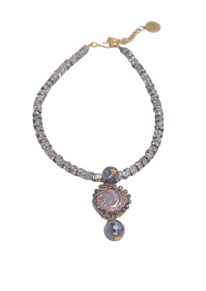 Stardust Terahertz Iridescent Purple Pearl Choker - Shopidpearl