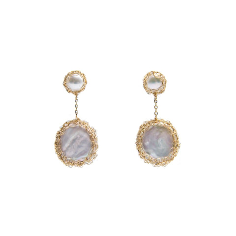Angie Gold Filled Baroque Pearl Drop Earrings - idPearl