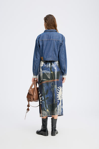 Lebane Artist Print Sequin Skirt