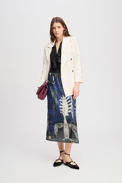 Lebane Artist Print Sequin Skirt
