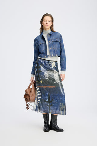 Lebane Artist Print Sequin Skirt