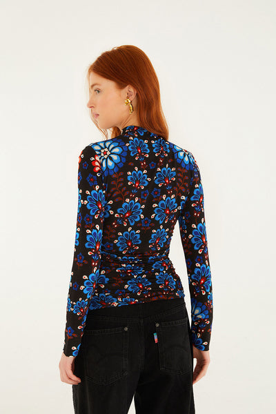 Latina Scarf Jersey Ruched Blouse