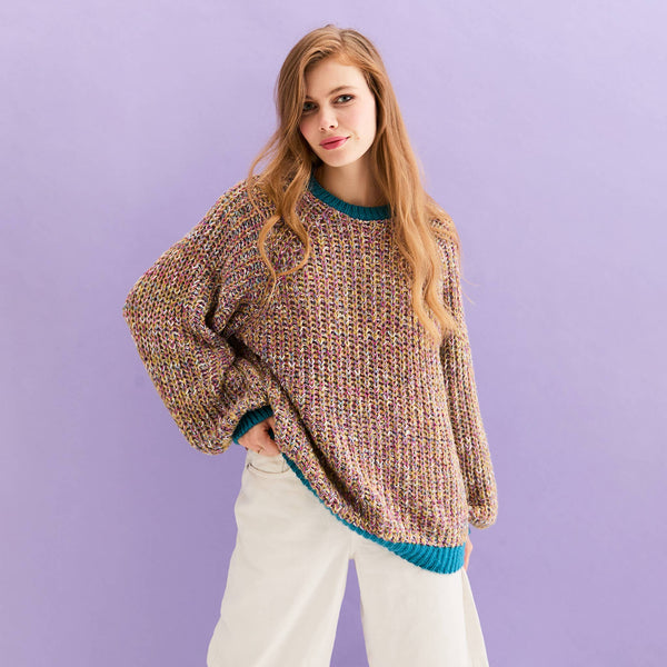 Marled Recycled Cotton Blend Debbie Sweater