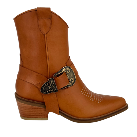 STIVALI NEW YORK - Juniper western cowboy women boots in rustic tan leather,STIVALI NEW YORK - Shopidpearl
