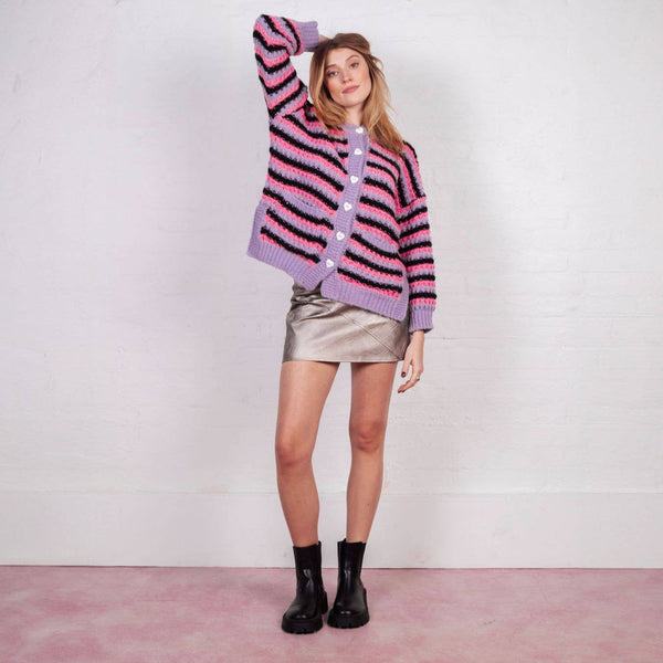 Bernice Stripe Cross Stitch Cardigan