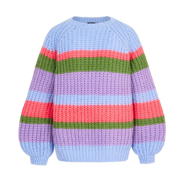 Steph Chunky Blue Stripe Sweater British Made