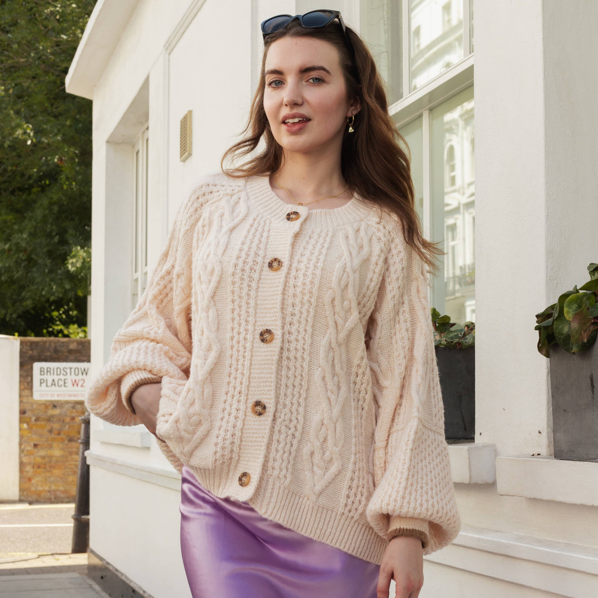 Brigit Heart Stitch Cardigan,Cara & The Sky - Shopidpearl