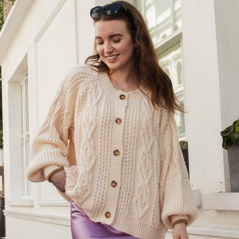 Brigit Heart Stitch Cardigan,Cara & The Sky - Shopidpearl